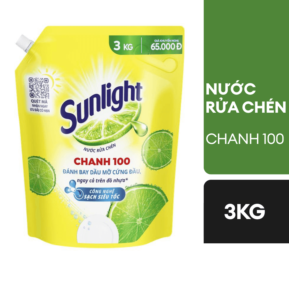Túi Nước rửa chén Sunlight Chanh 100 3kg | VnShop