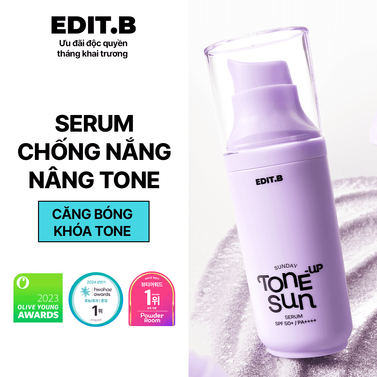 Serum Chống Nắng Tím Nâng Tone, Triệt Sắc Vàng Edit.B Sunday Tone-Up ...